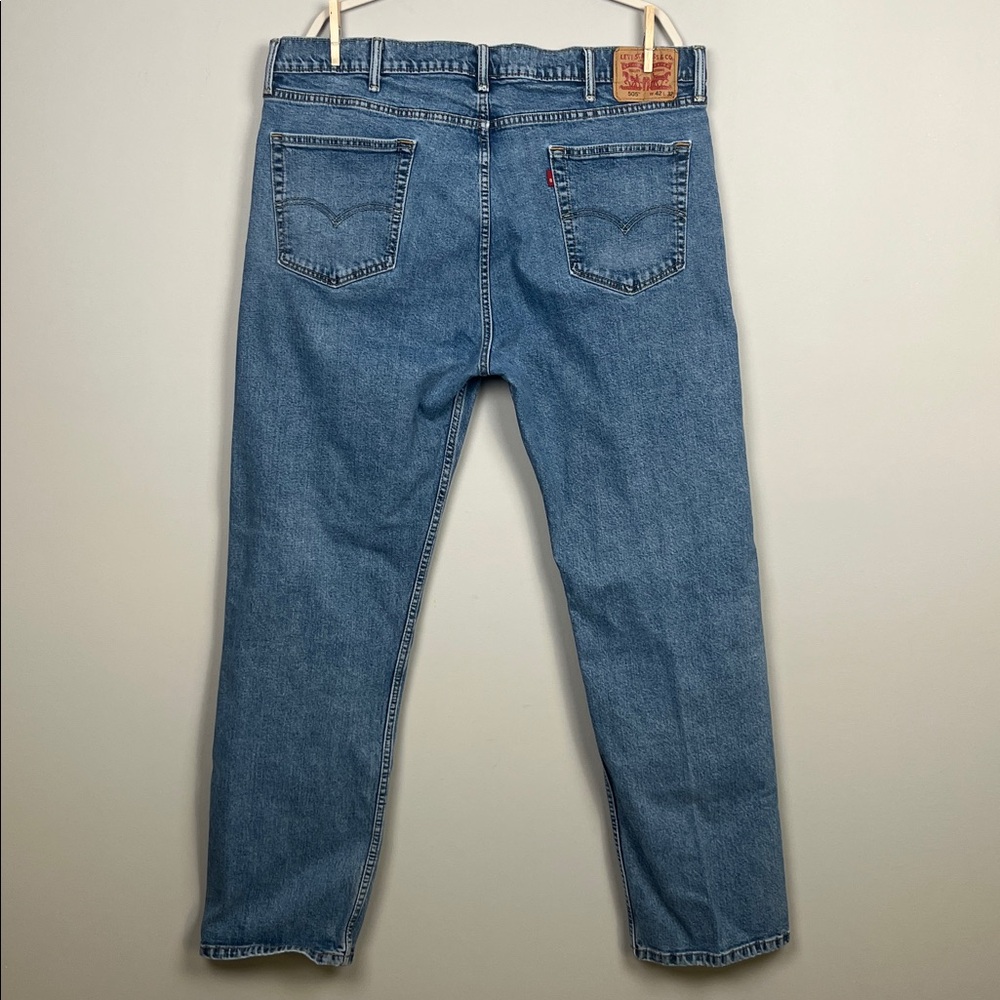 Levi's 505 Men's Regular Fit Straight Blue Jeans SZ‎ 42x32